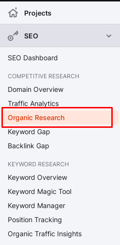 organic seo keywords