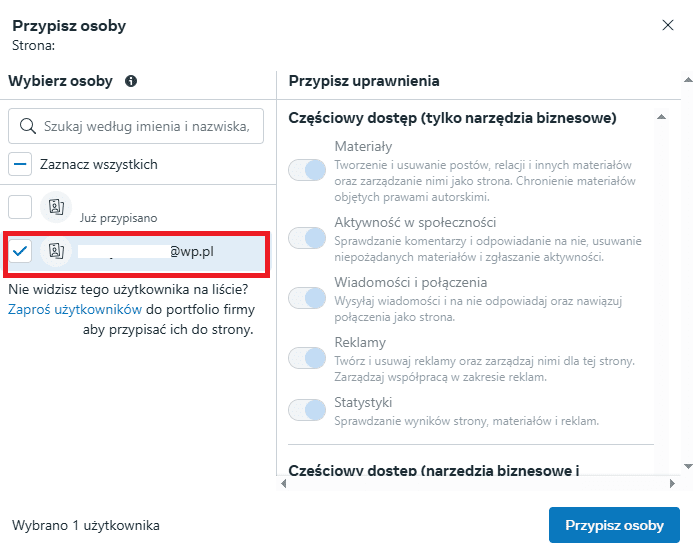 Jak dodać dostępy do fanpage na Facebooku 17