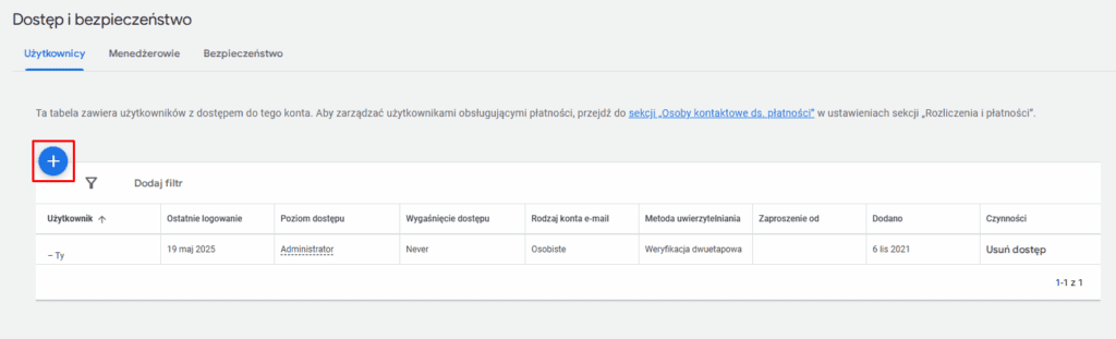 Jak nadać dostępy do konta reklamowego Google Ads 3