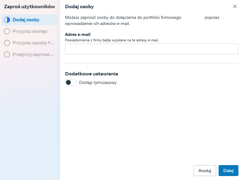 Jak dodać dostępy do fanpage na Facebooku 11