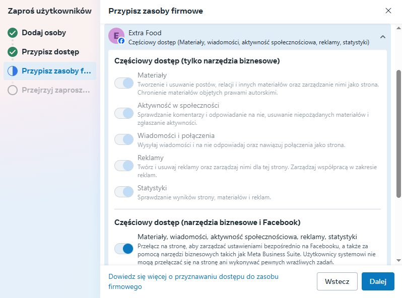 Jak dodać dostępy do fanpage na Facebooku 14